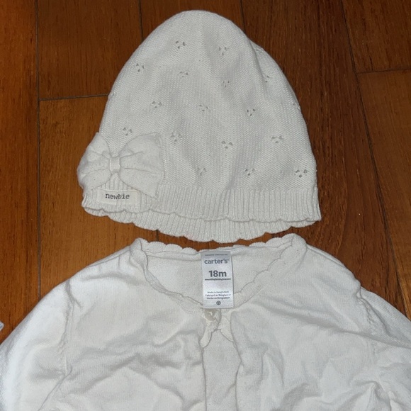 GAP knit legging beanie newbie cardigan little white company carter 12 18 mo - Picture 6 of 7